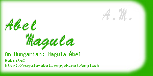 abel magula business card